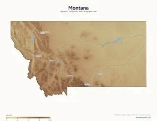 Montana physical map