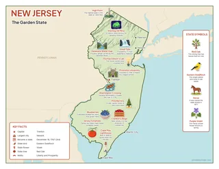 New Jersey illustrated map