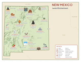 New Mexico illustrated map