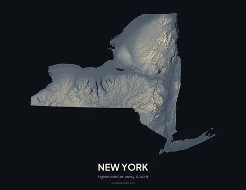 New York relief wall art on a dark background