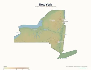 New York physical map