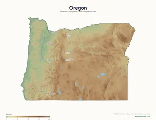 Oregon physical map