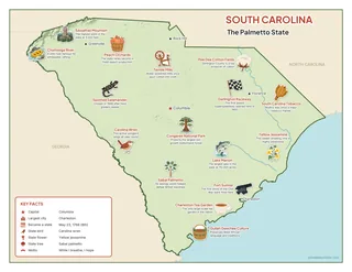 South Carolina illustrated map