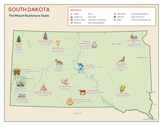 South Dakota illustrated map