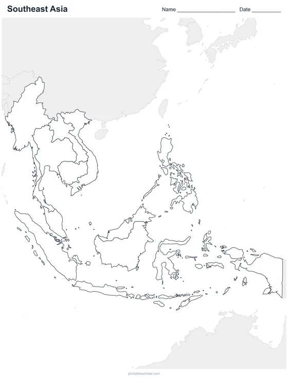 Southeast Asia map: blank