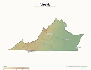 Virginia physical map