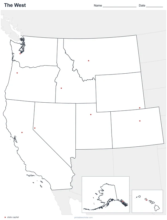 West States Map, blank