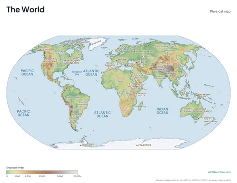 World physical map