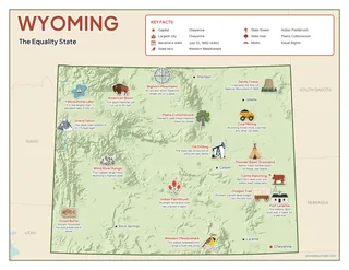 Wyoming illustrated map