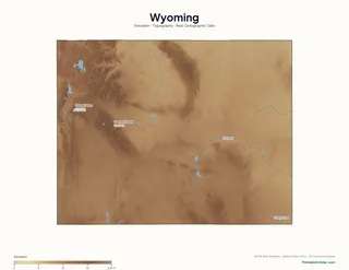 Wyoming physical map