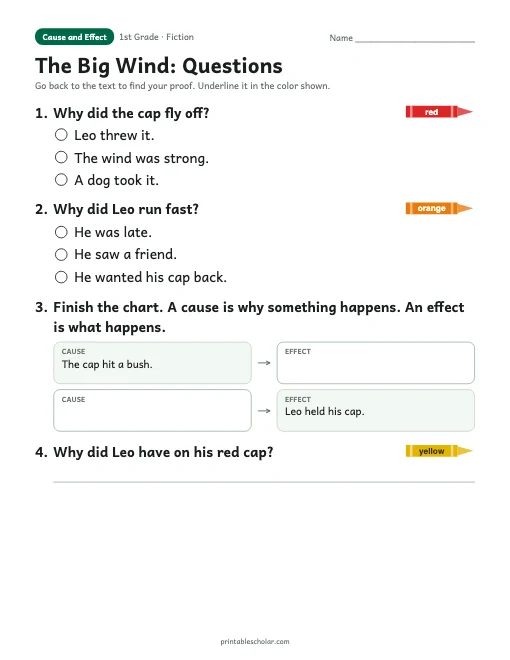 The Big Wind comprehension questions