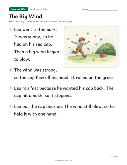 The Big Wind reading passage