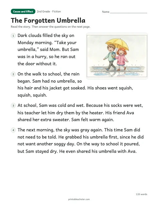 The Forgotten Umbrella reading passage