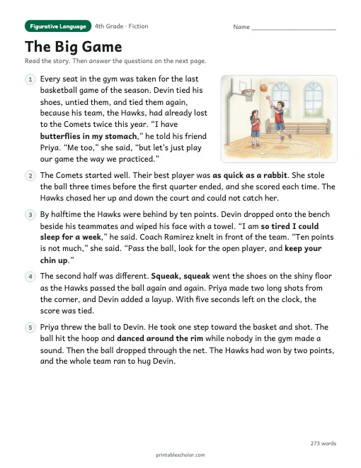 The Big Game reading passage