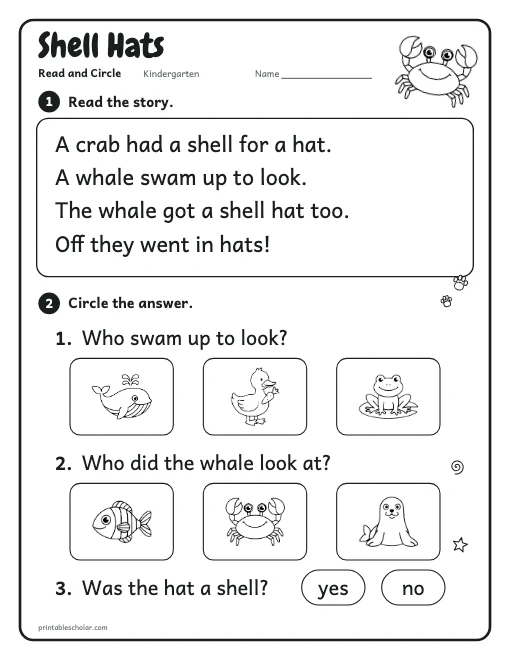 Shell Hats printable preview