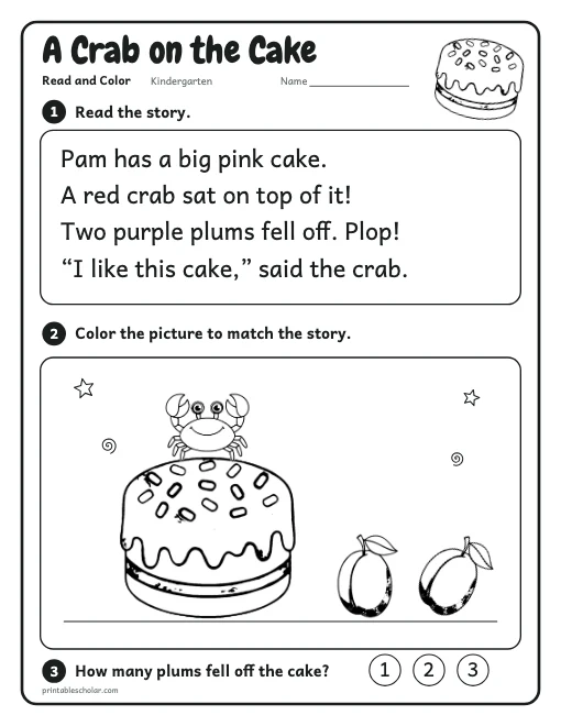 A Crab on the Cake printable preview