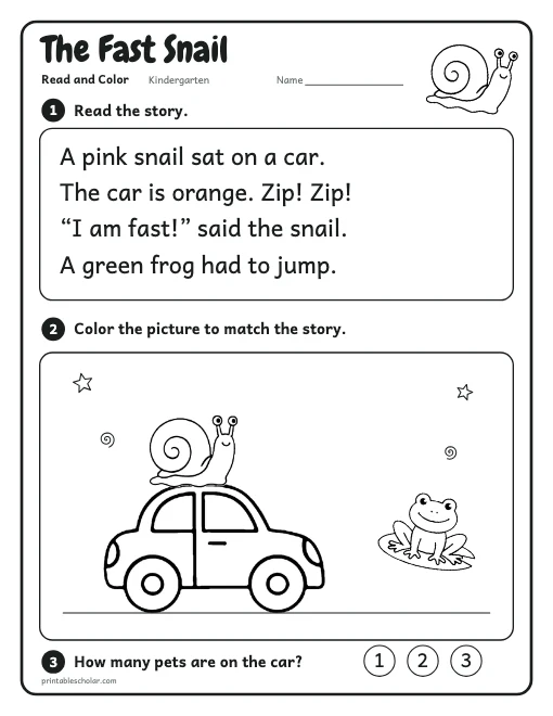 The Fast Snail printable preview