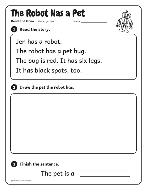 The Robot Has a Pet printable preview