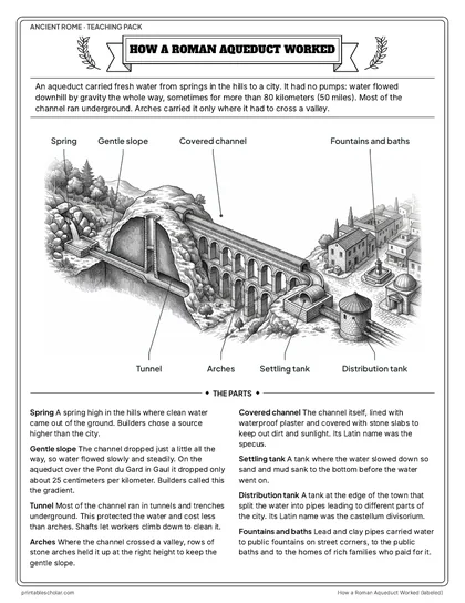 How a Roman aqueduct worked, labeled