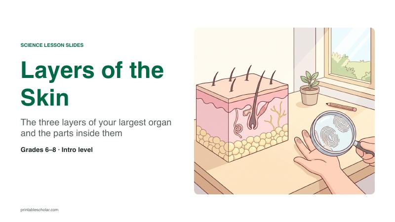 Layers of the Skin lesson slide