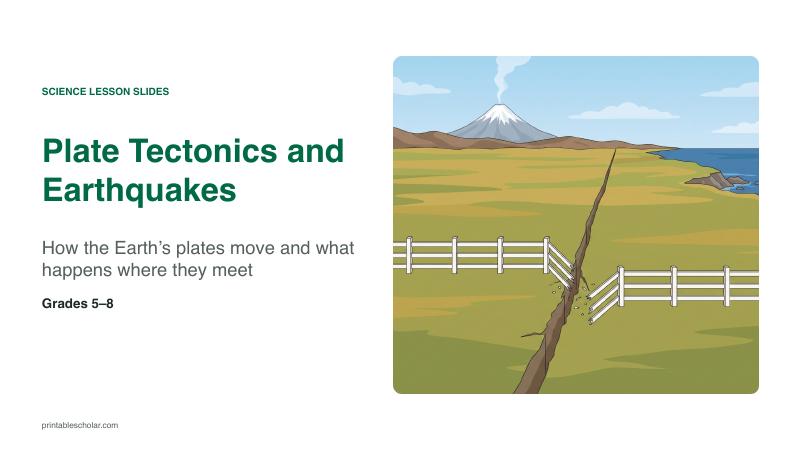 Plate Tectonics and Earthquakes lesson slide