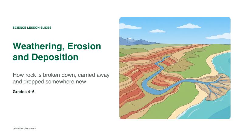 Weathering, Erosion and Deposition lesson slide