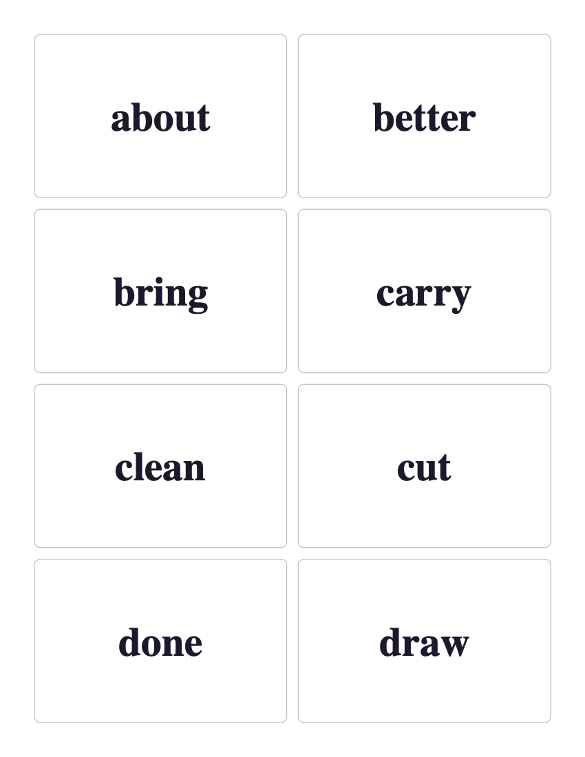 Dolch 3rd Grade sight word flashcards preview
