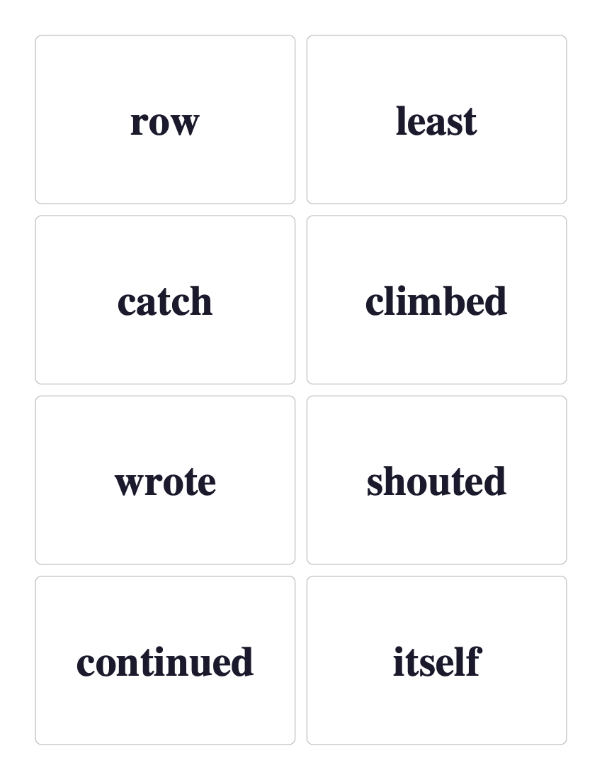 Fry Eighth 100 sight word flashcards preview
