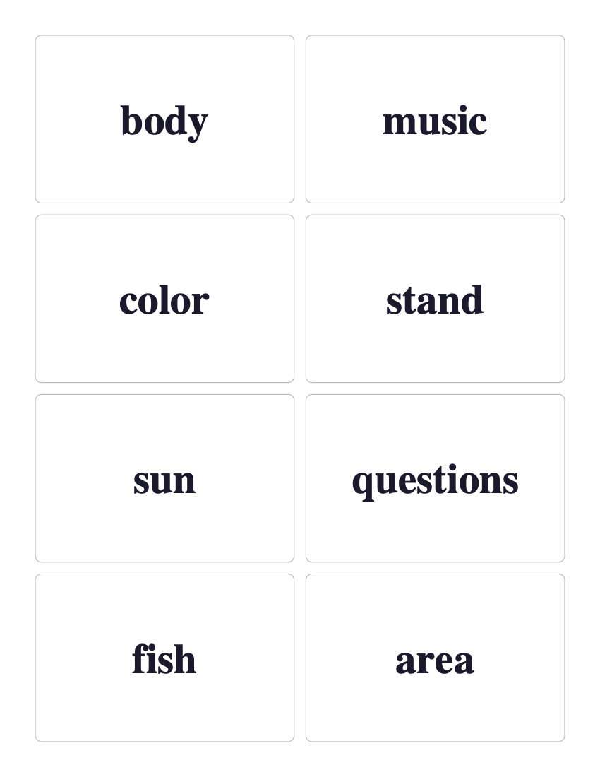 Fry Fourth 100 sight word flashcards preview