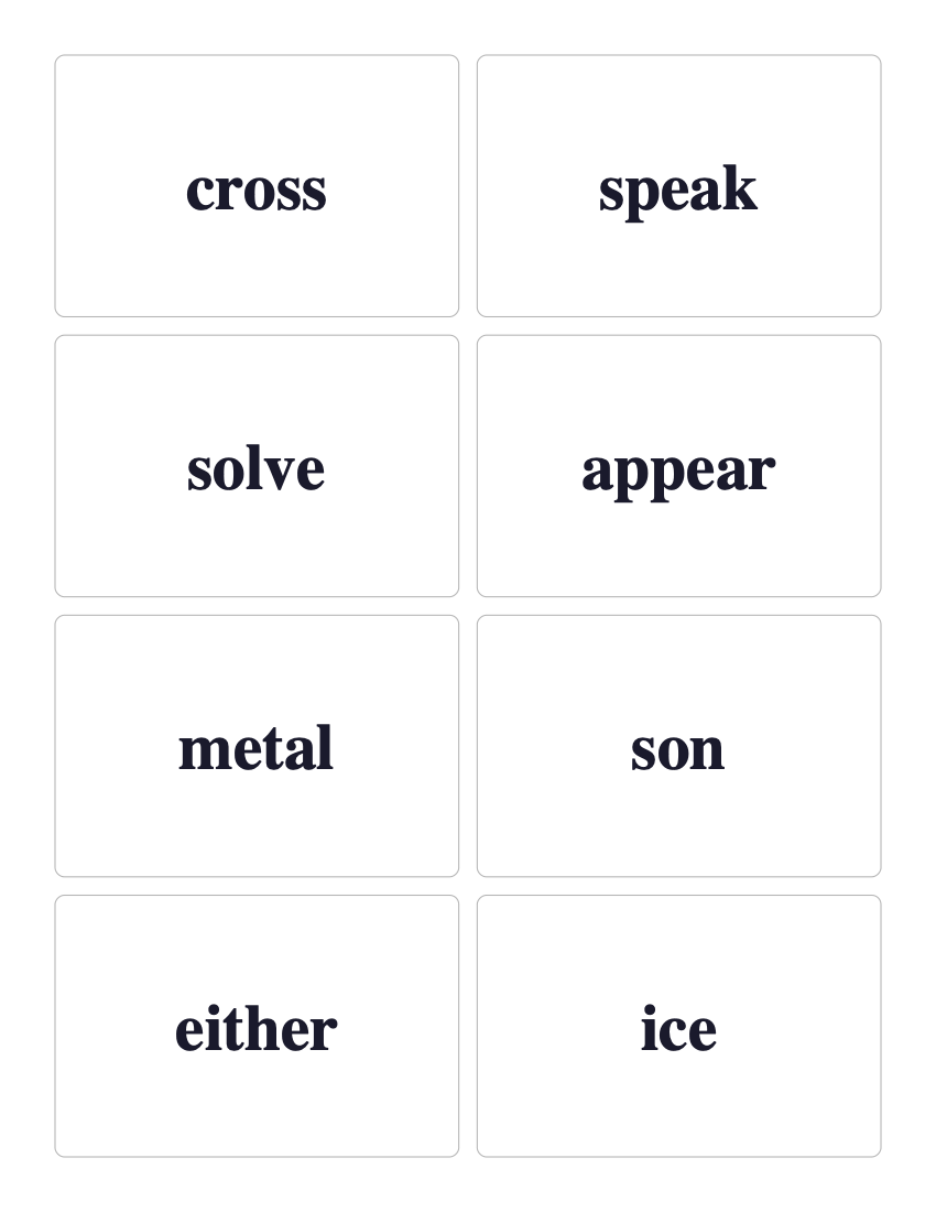 Fry Seventh 100 sight word flashcards preview