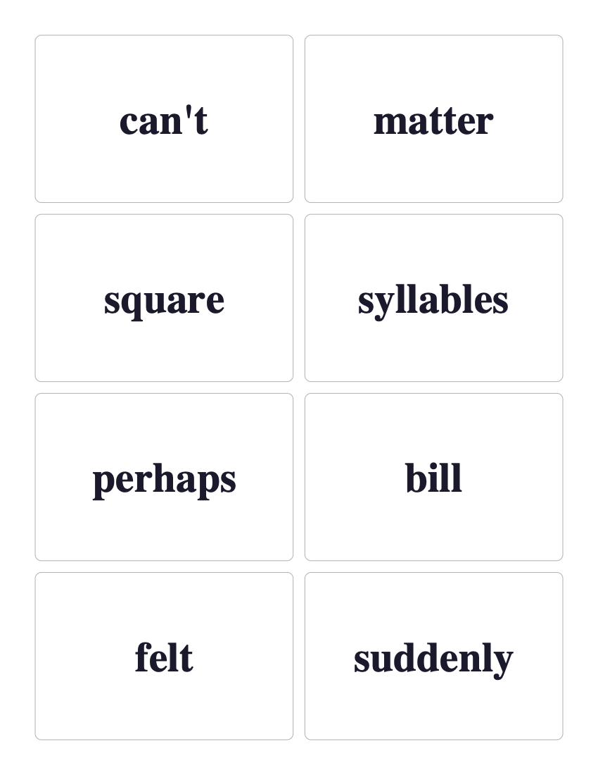 Fry Sixth 100 sight word flashcards preview