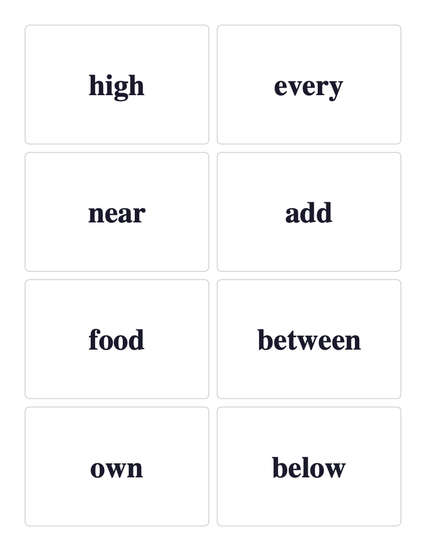 Fry Third 100 sight word flashcards preview