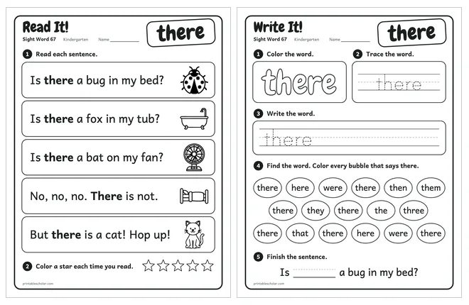 Sight word worksheets set 12 preview