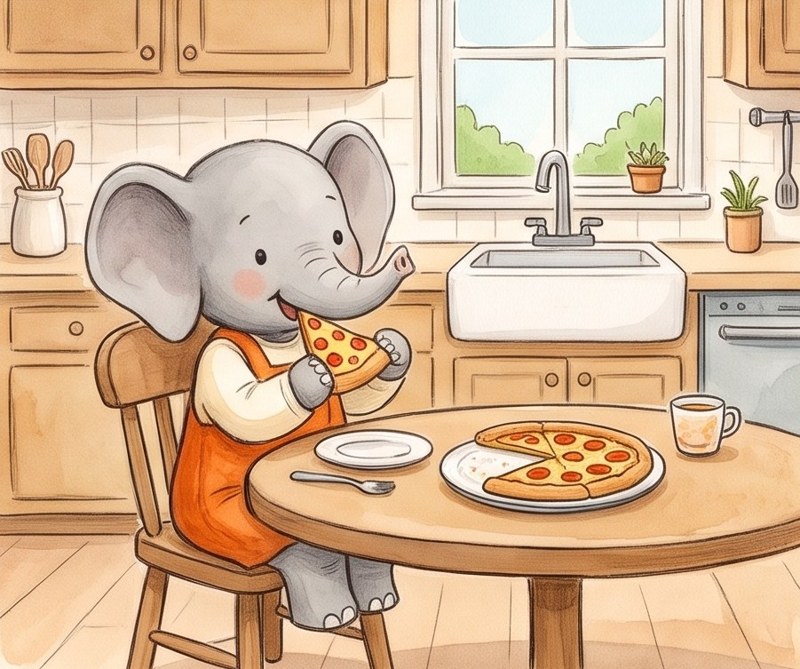 This Is Me, page 5: I like pizza.