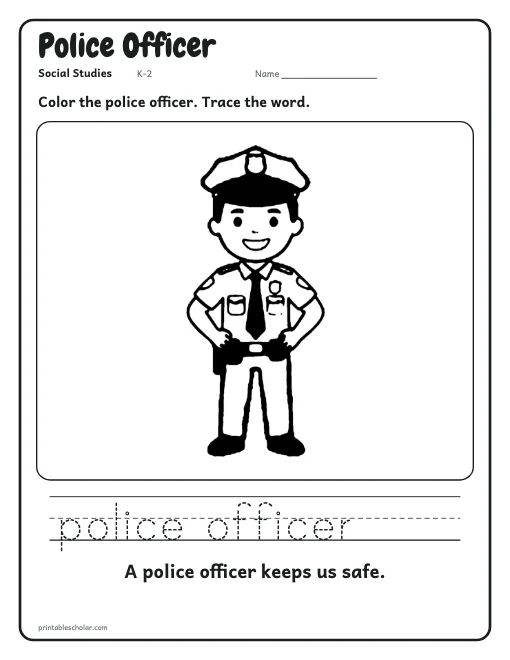Police Officer worksheet preview