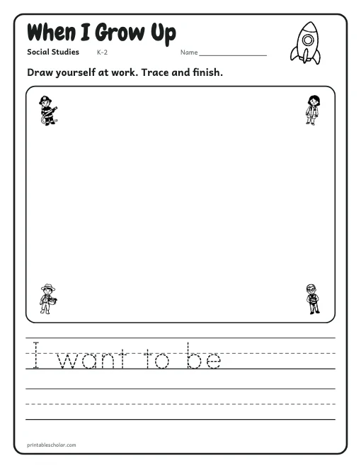 When I Grow Up worksheet preview