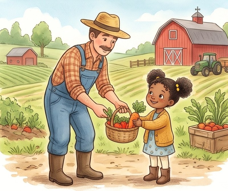 Who Helps Us?, page 4: A farmer helps.