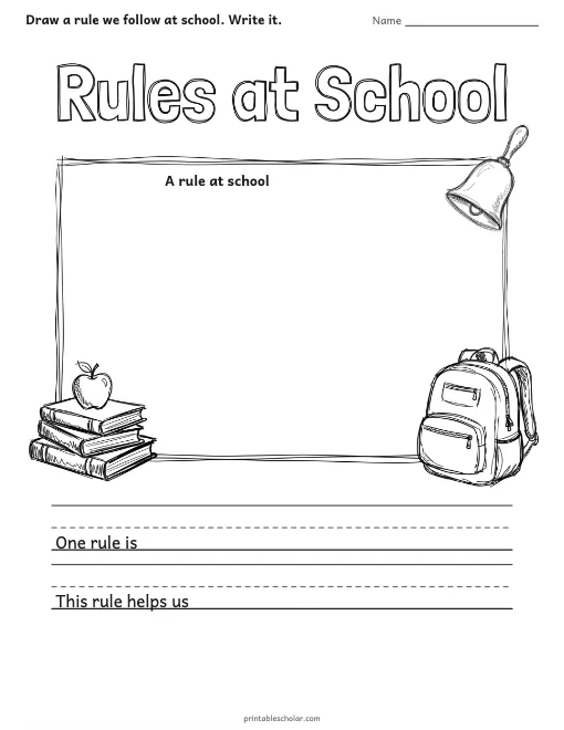 Rules at School worksheet preview