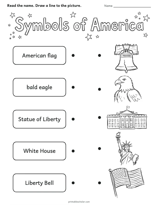 Symbols of America worksheet preview
