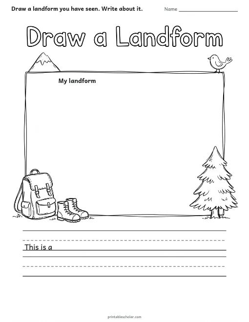Draw a Landform worksheet preview