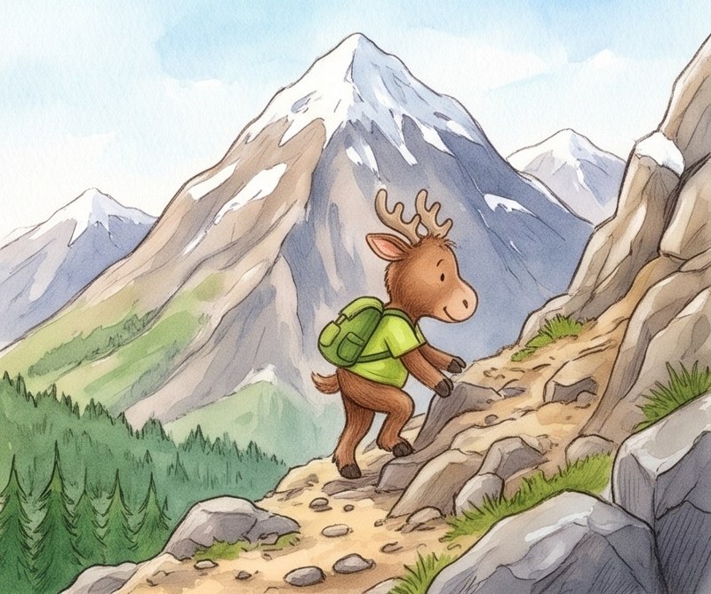 Up the Mountain, page 5: This is a mountain.