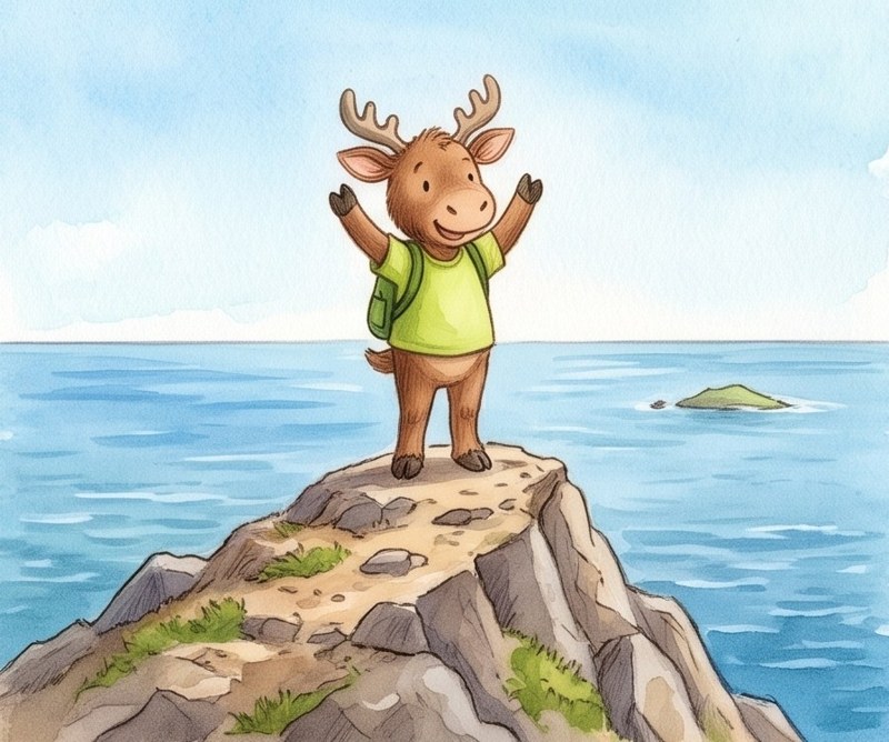 Up the Mountain, page 6: I can see the ocean!