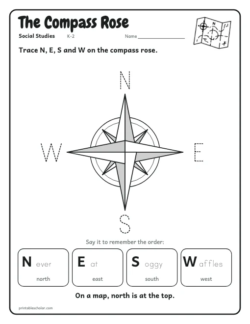 The Compass Rose worksheet preview