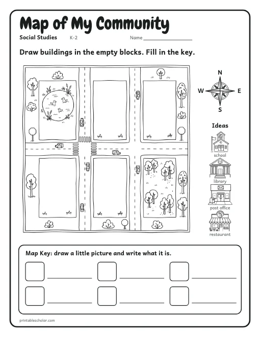 Map of My Community worksheet preview