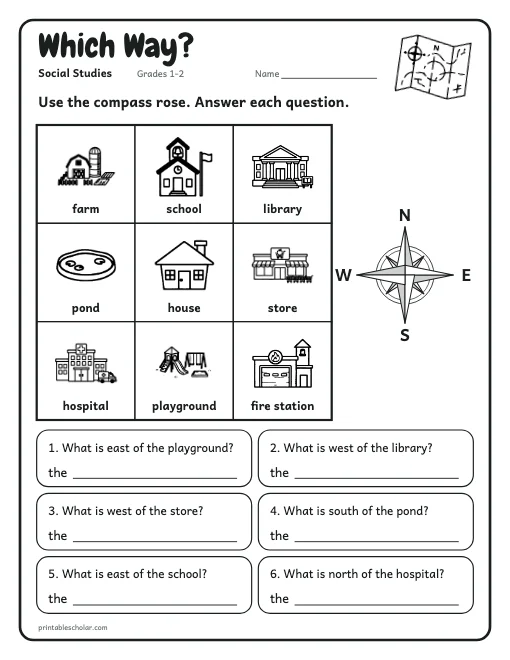 Which Way? worksheet preview
