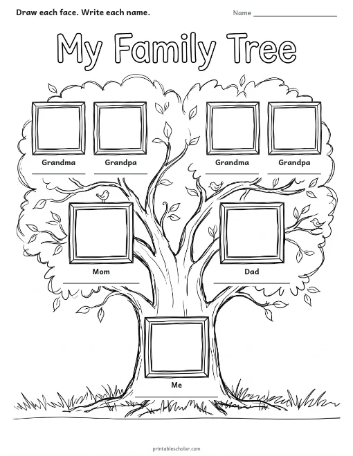 My Family Tree worksheet preview