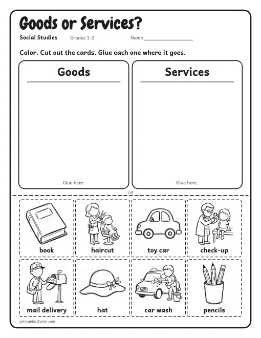 Goods or Services? worksheet preview