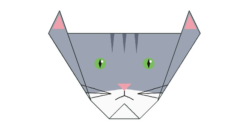 The finished origami cat face