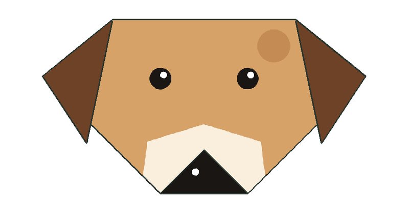 The finished origami dog face