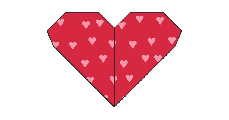 The finished origami heart